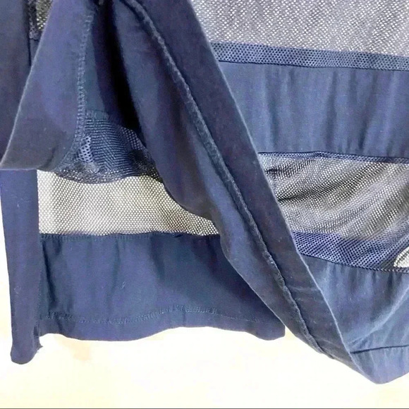 La Moda Black Sheer Mesh Striped Sleeveless Blouse - Picture 6 of 12